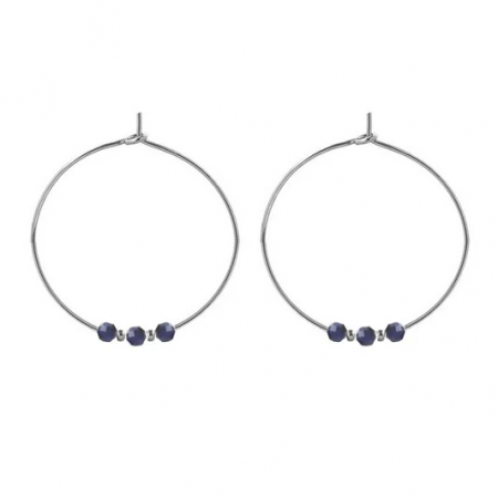 Boucles d’oreilles Créoles – Lapis Lazuli