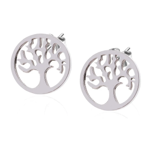 Boucles d’oreilles Femme Arbre de Vie Acier Argenté