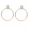 Boucles d’oreilles Femme Créoles Amazonite & Acier Doré