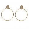 Boucles d’oreilles Femme Créoles Labradorite & Acier Doré