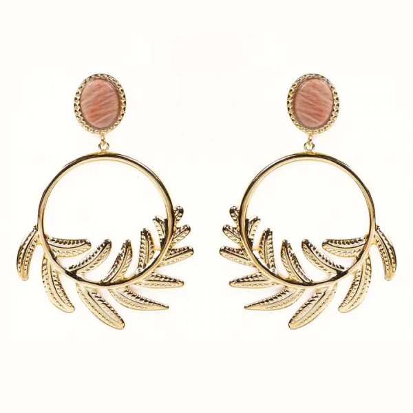 Boucles d’oreilles pendantes – Pierre du Soleil