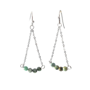 Boucles d’oreilles – Acier & Turquoise d’Afrique