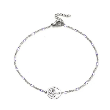 Bracelet Femme Doré Arbre De Vie - Acier Inoxydable Et Titane, Réglable, Neuf Sans Emballage