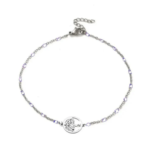 Bracelet Arbre de Vie – Perles Blanches & Acier Inoxydable