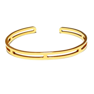 Bracelet “Architecte” – Jonc double rang doré