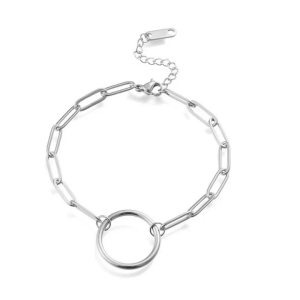 Bracelet Cercle Acier Argenté