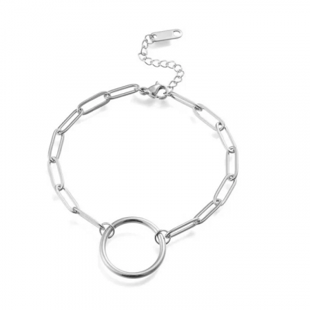 Bracelet Cercle Acier Argenté