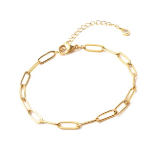 Bracelet Chaîne Trombone – Acier Inoxydable Doré