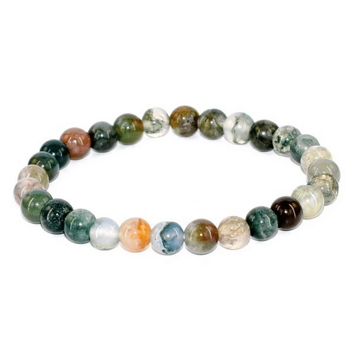 10:10 Bracelet Malachite Naturelle 6mm - Perles Acier Inoxydable - Fabriqué En Italie