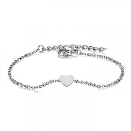 Bracelet Femme – Cœur Argenté Minimaliste