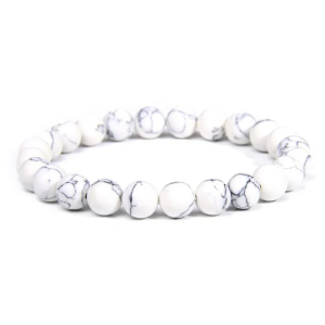 Bracelet Femme – Howlite Naturelle 6 mm