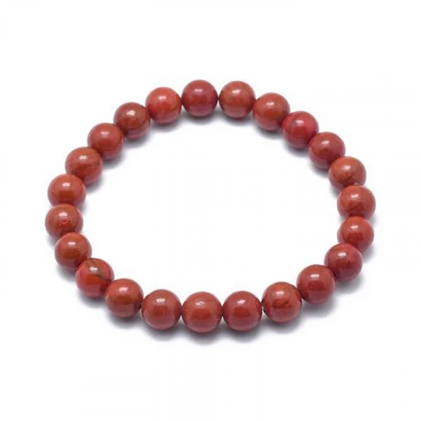 Bracelet Femme – Jaspe Rouge Naturel 6 mm