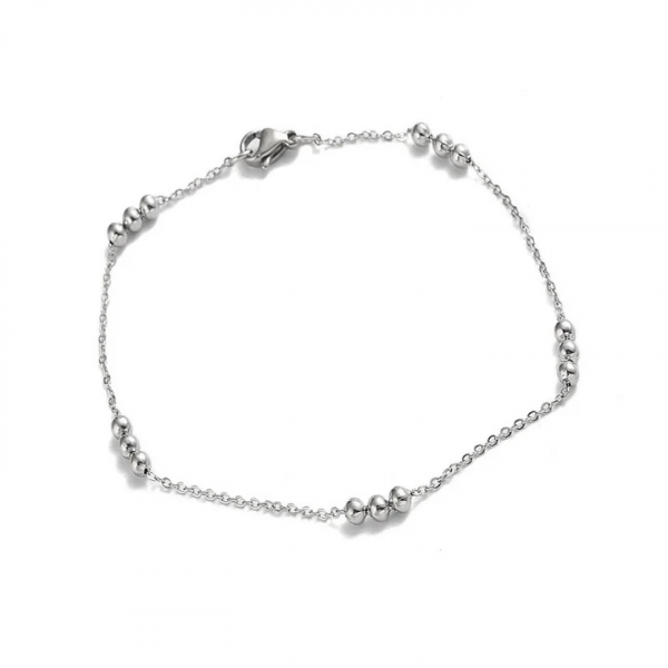 Bracelet Fin en Acier Inoxydable – Boules Délicates