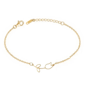 Bracelet Fleur Plaqué Or