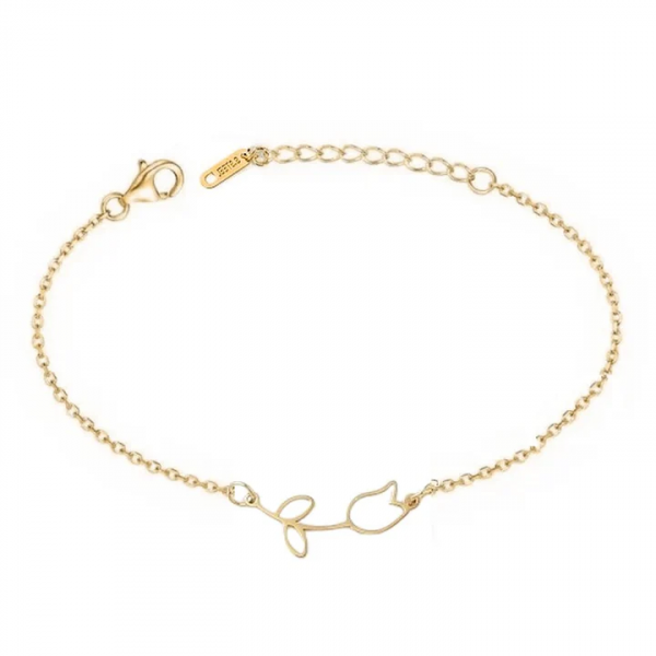 Bracelet Fleur Plaqué Or