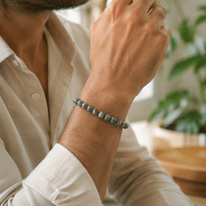 Bracelet Homme – Pierre Naturelle de Jaspe Sésame