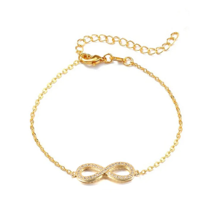 Bracelet Infini Zirconiums Plaqué Or