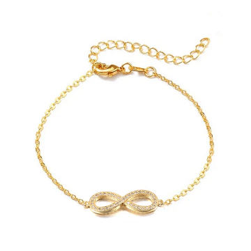 Bracelet Infini Zirconiums Plaqué Or