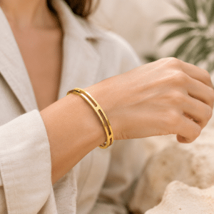 Bracelet Jonc double rang doré