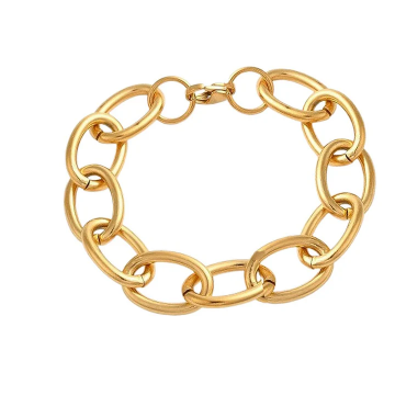 Bracelet Maille Chaîne XXL – Acier Inoxydable Doré