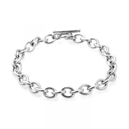 Bracelet Maille Ronde – Acier Inoxydable Argenté