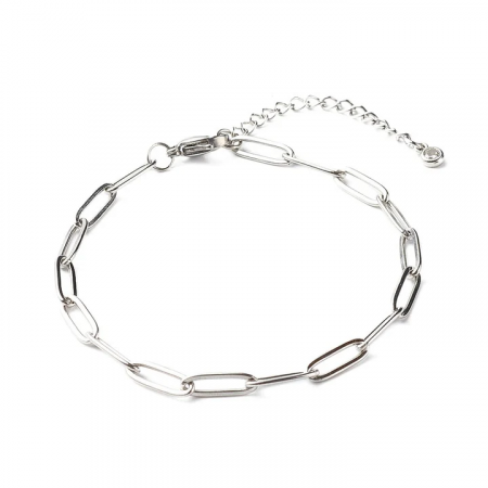 Bracelet Maille Trombone – Acier Inoxydable Argenté