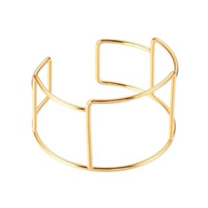 Bracelet Manchette Graphique Plaqué Or