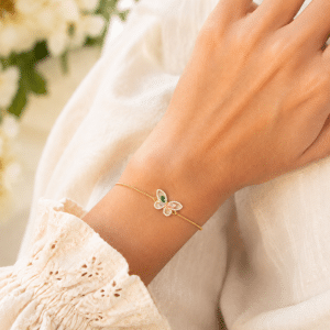 Bracelet Papillon Coulissant Zirconiums Multicolores