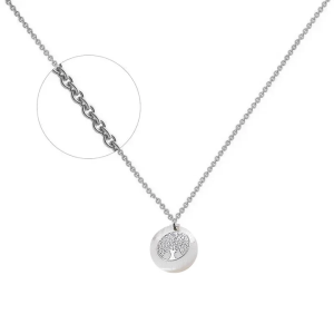 Collier Arbre de Vie & Nacre – Acier Inoxydable Argenté