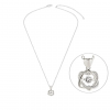 Collier Double Coeur Entrelacé Oxyde de Zirconium