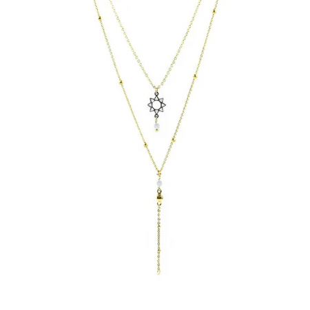 Collier Double Rangs – Étoile & Perles d’Howlite