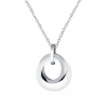 Collier Femme Acier & Céramique – Double Anneaux Élégants
