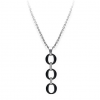 Collier Femme – Acier & Céramique Noire, Triple Anneaux