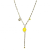 Collier Médaille Croix – Acier Inoxydable & Pierre Moutarde