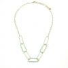 Collier Multiliens Acier Inoxydable Pierres Naturelles Amazonite