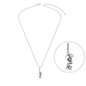 Collier Pendentif Love Zirconium Rose