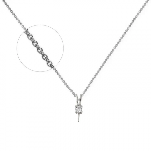 Collier Zirconium Serti – Acier Inoxydable Argenté