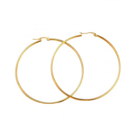 Créoles Acier Doré 18 Carats