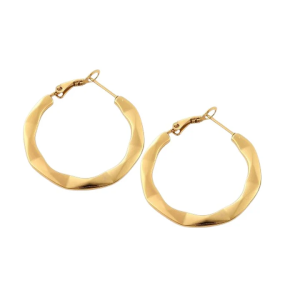 Créoles Dorées – Acier Inoxydable Design Sculpté