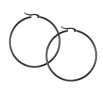 Créoles Femme – Acier Inoxydable Noir