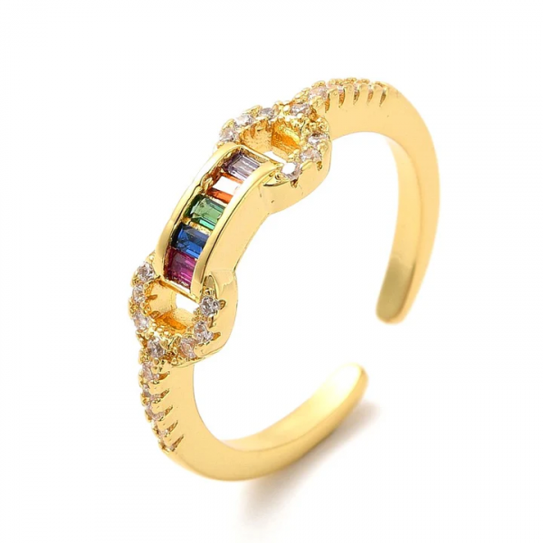 Bague Arc-En-Ciel Plaqué or