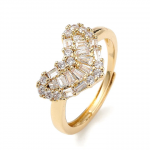 Bague Coeur Scintillant Plaqué Or