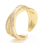 Bague Entrelacée Scintillante Plaqué or