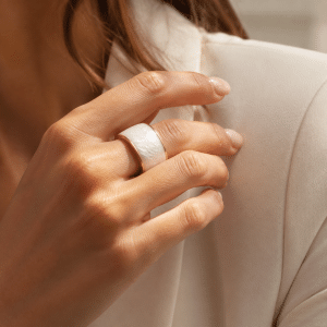 Bague Femme Émail Blanc