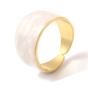 Bague Femme Émail Blanc