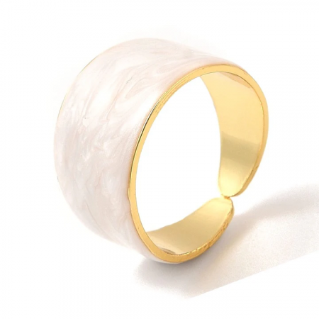 Bague Femme Émail Blanc