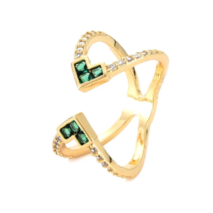 Bague Géométrique Plaqué Or