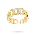 Bague Maillons Chaîne Zirconiums