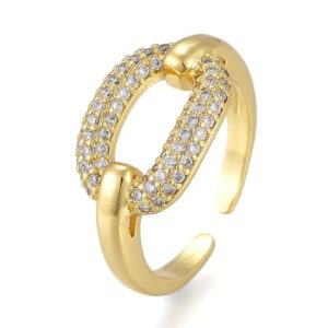 Bague Ovale Diamants CZ Blanc