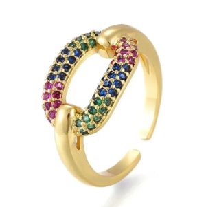 Bague Rainbow Ovale Diamants CZ